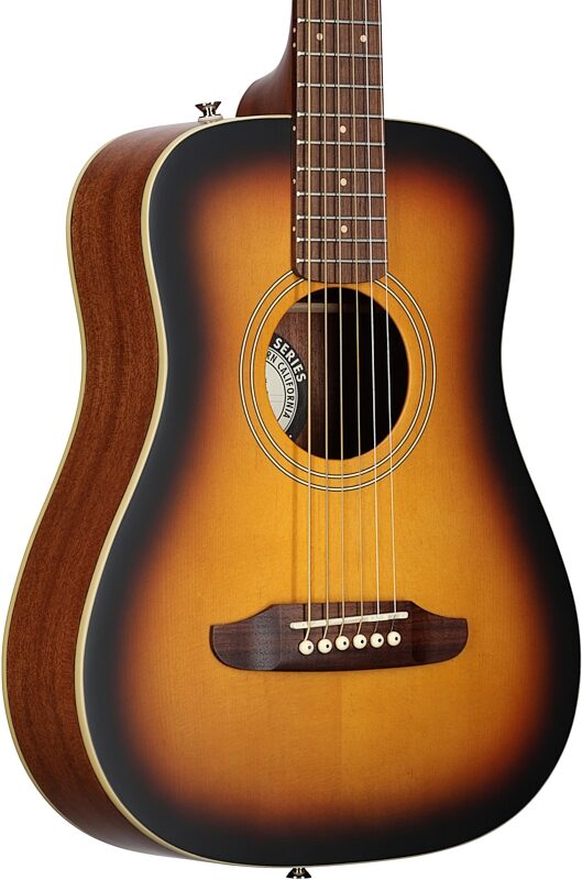 Fender Redondo Mini Acoustic Guitar (with Gig Bag), Sunburst, Full Left Front