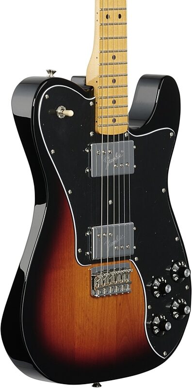 Fender Vintera '70s Telecaster Deluxe Electric Guitar, Maple Fingerboard (with Gig Bag), 3-Color Sunburst, Full Left Front