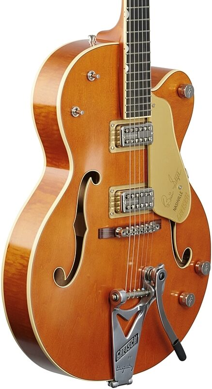 Gretsch G6120T-BSSMK Brian Setzer Signature 59 Bigsby Electric Guitar (with Case), Smoke Orange, Full Left Front
