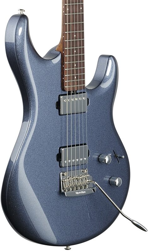 Ernie Ball Music Man Luke 3 HH Electric Guitar (with Case), Bodhi Blue, Full Left Front