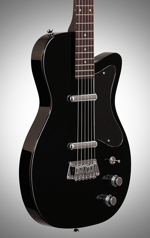 Silvertone Classic 1303/U2 Electric Guitar, Black, Full Left Front