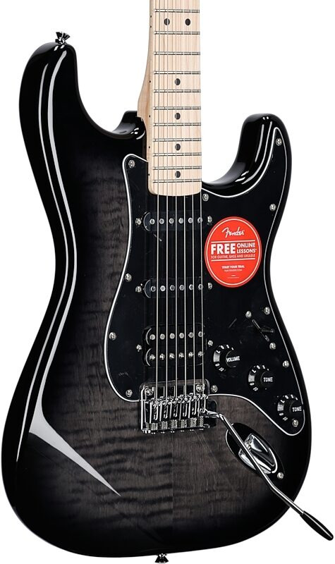 Squier Affinity Stratocaster FMT HSS Electric Guitar, Maple Fingerboard, Blackburst, Full Left Front